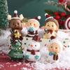Mini Desenho Animado Família de Animais de Natal Pequenos Enfeites Micro Paisagem Decoração Acessórios Papai Noel Caixa Surpresa Artesanato