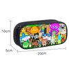 Estojo de Lápis Estilo Cartoon Pixelado Transfronteiriço para Alunos do Ensino Fundamental, Bolsa de Lápis de Camada Única com Grande Capacidade para Armazenamento de Material Escolar