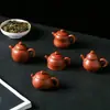 Mini Tetera Zisha Tetera con Asa Ultracorta Tetera de Bolsillo Mascota de Té Portátil Linda Mascota de Té Adorno Cerámica