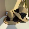 Sombrero de Paja de Ala Enrollada con Lazo para Protección Solar de Verano, Sombrero de Pescador Plegable Versátil Retro, Sombrero de Sol para Playa, Sombrero de Sol