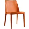 Cadeira de Couro Rígido para Restaurante de Hotel Design Moderno Minimalista Luxo Leve Estilo Italiano Apartamento Pequeno Nórdico Casa Couro de Selim