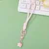 Lanyard para Celular Cartoon Coração Feminino Estrela de Cinco Pontas Gato KT Pulseira de Pulso Trançada Fofa Pingente Chaveiro Venda por Atacado