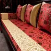 Almofada de Sofá Redwood, Almofada de Sofá Estilo Chinês de Luxo Leve, Espuma de Madeira Sólida de Alta Qualidade, Látex, Bordada, Espessada, Tapete Antiderrapante
