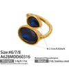 Anel de Pedra de Vidro Colorido Maillard, Joia de Design de Nicho Levemente Luxuosa Estilo Ins, Aço Inoxidável Banhado a Ouro Real 18K