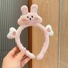 Orelhas de coelho bonito de pelúcia headband infantil feminino rosto lavando headband hairpin Internet celebridade coelho cocar headband acessórios de cabelo peludo
