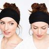 Banda para el cabello de color sólido negro de ala ancha europea y americana para mujer, lazo, lazo, lazo, yoga, café, moda, deportes, banda para el cabello, diadema absorbente de sudor, tocado