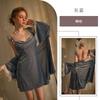 Pijama de Terciopelo Sexy sin Espalda Tentación Camisón Simple de Tirantes Otoño e Invierno Bata Exterior Dulce Belleza Conjunto de Ropa para el Hogar