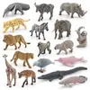 Conjunto de 17 Peças de Figuras de Animais Selvagens PVC Realista Modelos de Animais do Safari Incluindo Elefante Leão Zebra Girafa e Mais Brinquedos Educativos para Crianças Selvagens