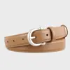 Cinturón Pequeño de Cuero Vintage para Mujer, Cinturón Casual para Jeans, Hebilla Plateada, Cinturón de Cuero de Primera Capa de Piel de Vaca, Simple y de Lujo Ligero, Stock Listo de Fábrica