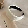 Faixa de cabeça de tricô vintage estilo coreano com aba larga para mulheres, realça o topo da cabeça, acessório de cabelo versátil e moderno, acessório de cabelo outono 2026