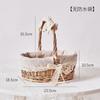 Cesta de Flores de Rattan com Franjas para Segurar na Mão Decoração de Buquê DIY Arranjo de Flores Pastoril Enfeites Flores Tecidas Florista Casamento Arte em Rattan