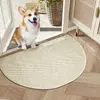 Felpudo semicircular de imitación sisal, felpudo de entrada con bucles de piña, alfombrilla absorbente de impactos que atrapa la suciedad, felpudo de entrada de recibidor
