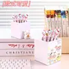 Porta-Caneta Pochacco em Formato de Rosquinha de Alto Valor Estético, Organizador de Material de Escritório para Mesa de Estudante, Balde de Armazenamento para Pincéis de Maquiagem de Dormitório, Grande Capacidade