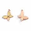 Colgante de Mariposa de Esmalte con Pedrería Perlada de Colores Accesorios de Joyería de Aleación DIY Colgante de Collar Pulsera Venta Caliente Transfronteriza
