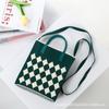 Bolsa Tote Grande, Bolsa de Ombro, Bolsa Transversal, Bolsa Tricotada, Estilo Casual Coreano, Fashionável, Fresca e Fofa, para Celular