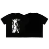ERD Melancolia Rica Segunda Geração Estilo Americano High Street Estampa de Figura Verão Retrô Camiseta Casual Solta de Manga Curta Masculina e Feminina