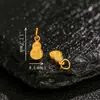 Pingente de Cabaceira com Caractere da Sorte Estilo Antigo Banhado a Ouro Prata S925 Pequeno Acessório Joias Artesanais DIY Novo Acessório Pequeno Estilo Chinês