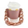 Bolso de Moda de Cuero para Té con Leche, Cubierta de Cadena para Taza de Botella de Agua para Bebidas, Cubierta Protectora Removible para Taza de Café Antiescaldante