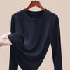 Camiseta Básica Manga Longa Gola Redonda Roxo Dragão para Mulheres, Caimento Solto, Novo Estilo Outono, Emagrecedora, Ombro Normal, Top 1688