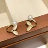 @Oferta Especial@ Aretes de Piedra Ojo de Gato Coreana con Perlas de Cola de Pez para Mujer, Diseño de Lujo Ligero de Nicho, Aretes de Botón Elegantes, Artículo Popular de Tiktok