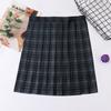 Saia de Xadrez de Cintura Alta Japonesa JK Uniforme JK Saia Plissada Dobrada Curta Uniforme Escolar Feminina
