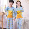 Pijamas de manga larga con dibujos animados para niños y niñas, ropa de verano para el hogar, traje fino con aire acondicionado.