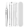 Set de Agujas para Acné de Acero Inoxidable Pinza para Acné No. Pinzas para Espinillas de 5 Celdas Aguja para Acné Herramienta de Belleza Clip de Célula