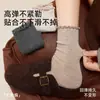 Calcetines de Lana para Mujer, Calcetines de Media Pantorrilla para Otoño e Invierno, Calcetines Gruesos Calientes para Maternidad, Calcetines Holgados de Cachemir Doble Cara Color Café