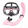 Espejo de buceo flotante para niños, juego de tubos de respiración, impermeable y húmedo, dos tesoros de silicona líquida, equipo de esnórquel para natación y esnórquel.