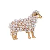 Broche de Oveja Retro Europeo y Americano, Diseño Mixto Tricolor, Artesanía de Perlas, Lujo Ligero, Sensación de Alta Gama, Accesorio de Uso Diario de Nicho
