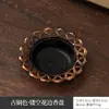 Quemador de Incienso Árabe Transfronterizo Aleación Plato de Loto Quemador de Incienso para Uso en Interiores del Hogar, Quemador de Incienso de Cono de Torre Incienso Pequeño Adorno de Quemador de Incienso de Nube Propicia
