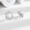 Estilo europeo y americano diseño versátil exquisitos aretes de perlas de circonita de diamantes brillantes para mujer moda de lujo ligero de alta gama para mujer