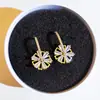 Pendientes Flash de Circonio de Lujo a la Moda 2021 Nueva Moda Pendientes de Flor Súper Hada Elegantes Pendientes de Estilo Frío Simple para Mujer