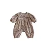 Ropa de Bebé Estilo Coreano Otoño Nueva Moda para Niñas Mono Floral con Cuello de Muñeca para Recién Nacidos Ropa de Gateo 100% Algodón