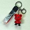 Marca de moda chaveiro de casal de ursos com gradiente que muda de cor conjunto chaveiro de urso de desenho animado estilo nórdico fivela requintada