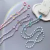 Lanyard para Teléfono Móvil Cruzado de 1.2 m Largo Cruzado para Llevar en la Espalda Ins Pequeña Flor Colgante de Perlas Funda para Teléfono Móvil Universal Anti-Bolsas