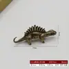 Estatueta de Dinossauro Sólida de Metal Jurássico Escritório Estudo Mesa de Centro Pet de Chá Liga Artesanato Colecionável Presente