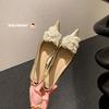 Sandalias de punta plateada con textura de 3.5CM para hija rica ~ interpretación de elegantes sandalias versátiles con espalda descubierta