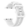 Adecuado para Apple Watch Ultra 9876543210 Generación Estilo Roscado Hebilla de Color Sólido Correa de Silicona para Reloj