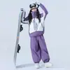 Conjunto de Traje de Esquí para Mujeres y Hombres, Impermeable Engrosado para Snowboard, Completamente Sellado, Chaqueta de Nieve Profesional y Conjunto de Pantalones, Bloqueo de Color 3L