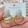 Pendientes de Aro Geométricos de Ojo de Gato de Lujo Ligero con un Toque de Alta Gama, Pendientes de Moda para el Día a Día, Accesorios para las Orejas Modernos y Versátiles