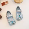 Zapatos Bajos de Princesa para Niñas Verano 2025 Nuevos Suela Suave Super Brillantes Zapatos de Cristal para Niñas Bebé Zapatos de Vestir de Cuero Estilo Coreano