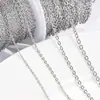Corrente Plana em Relevo O Cruzada Corrente de Joia de Aço Inoxidável Corrente DIY Colar Exquisito Pulseira Acessórios Feitos à Mão Corrente de Joia