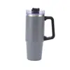 Novo 20oz 30oz lidar com o copo do carro 304 isolamento de aço inoxidável com alça copo de gelo grande capacidade de palha copo