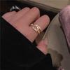 Anillo de lujo ligero ~ anillo abierto coreano ins rojo en línea con nudo de diamante, anillo para dedo de temperamento frío femenino, anillo de dedo de comida