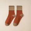 Nuevos Calcetines de Otoño e Invierno para Hombres y Mujeres Calcetines Gruesos Cálidos con Forro de Felpa Japonés calcetines de toalla de piso de tres rayas de rizo calcetines de tubo medio