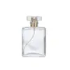 Frasco de Perfume de Vidro Transparente com Tampa de Pressão 50ml Simples e Portátil Frasco Borrifador de Fragrância Frasco Dosador para Cosméticos
