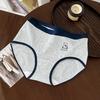 5324 # Cheio de Vitalidade, Estilo Colégio Britânico, Roupa Íntima de Algodão Puro Classe A, Forro Antibacteriano 10A, Cintura Média, Cueca Triângulo que Aderente aos Quadris