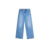 TH ~ ROW Azul claro retrô Algodão 2025 Primavera e Outono Lavado Velho Cintura Média e Baixa Solto Reto Calça Jeans