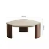 Mármol Estilo Wabi-Sabi Creativo Luz de Lujo Travertino Mesa de Café para Sala de Estar Pequeña Diseñador de Hogar Madera Maciza Minimalista Moderno